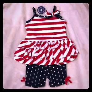 NWT Authentic Kids Patriotic 2pc outfit